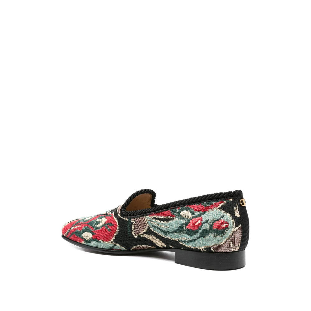 Sleek Floral Calf Loafer