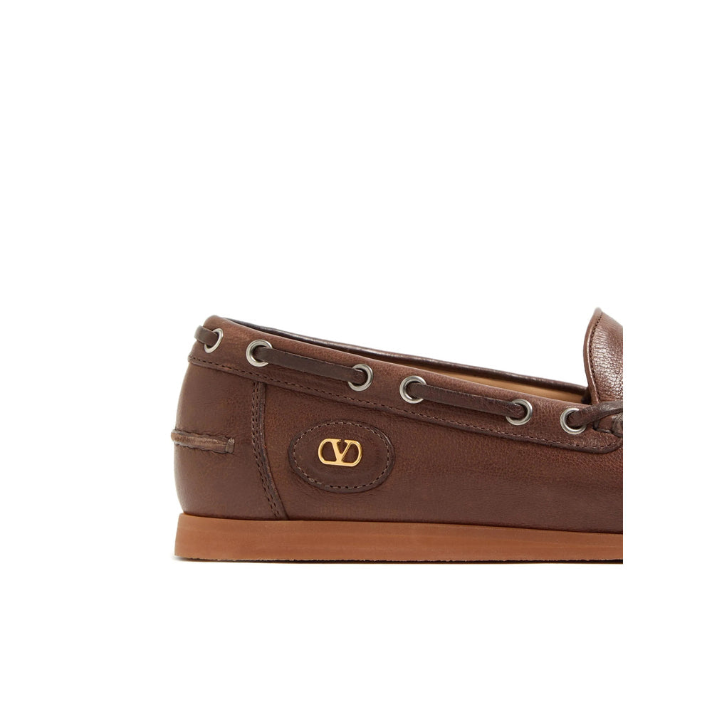 Bow Embellished Leather Slip-on