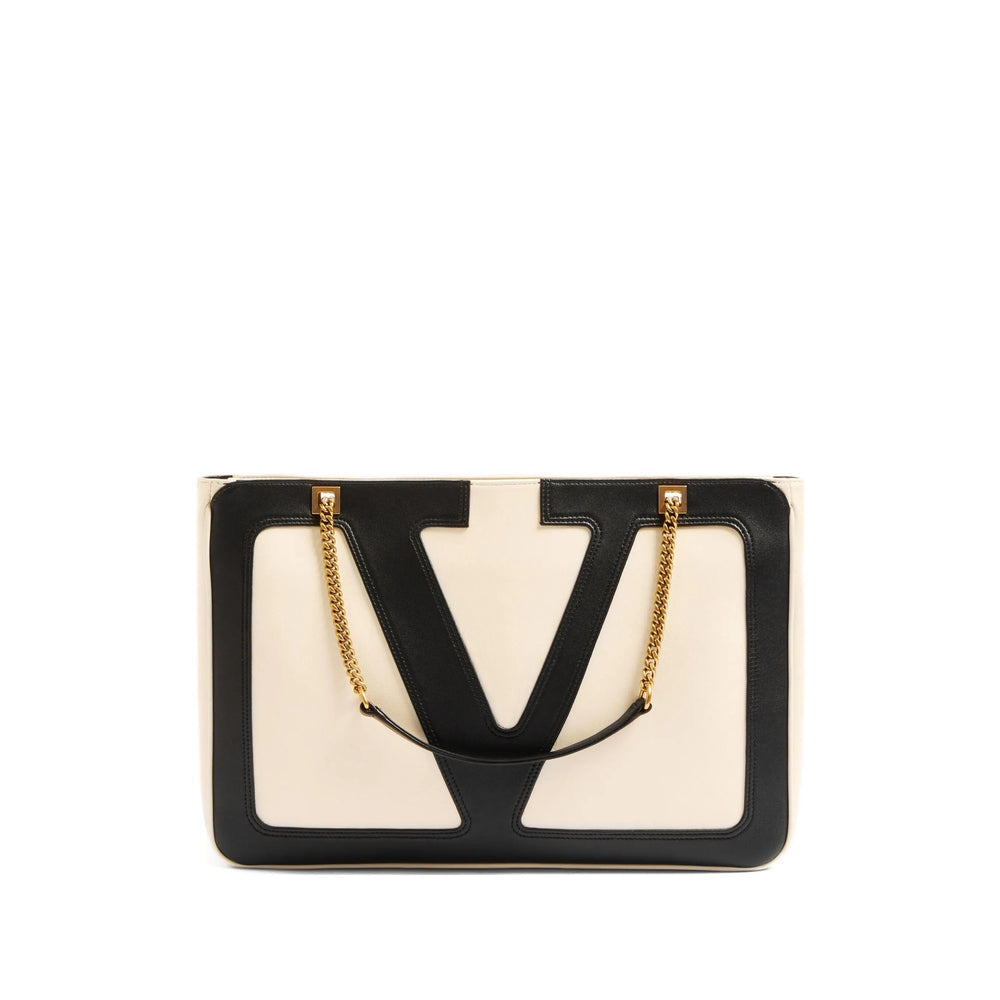 Vlogo Embossed Calf Leather Satchel