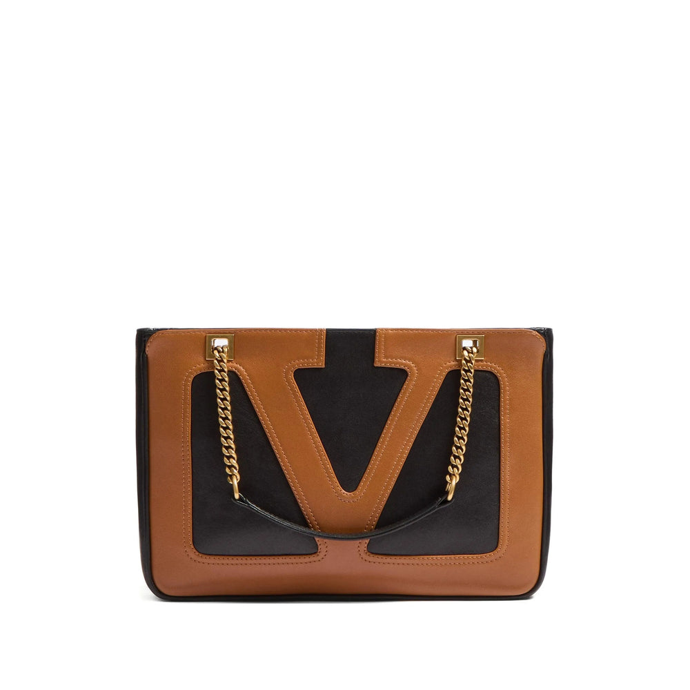 Rich Calf Leather Vlogo Tote