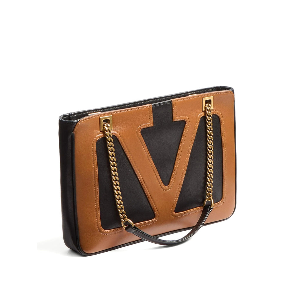 Rich Calf Leather Vlogo Tote