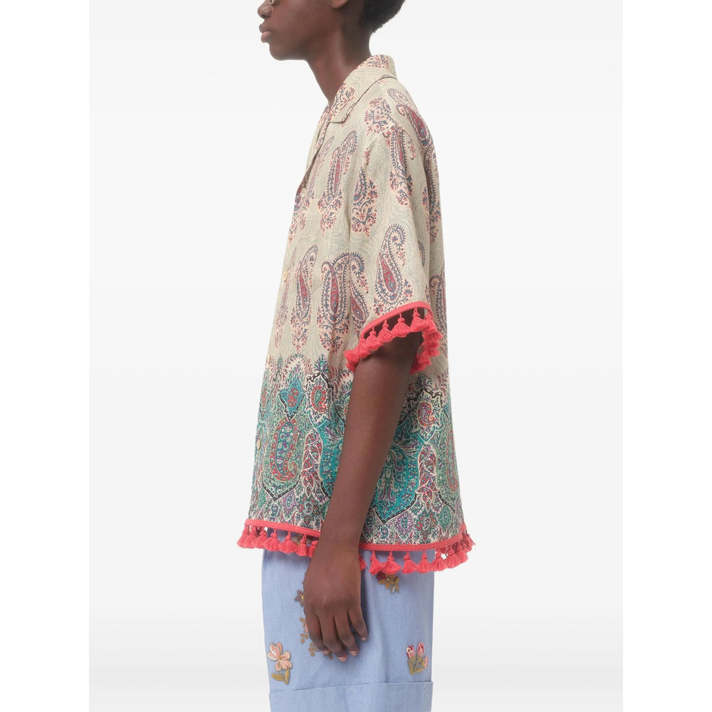 Graphic Linen Top