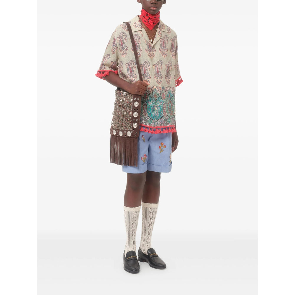 Graphic Linen Top