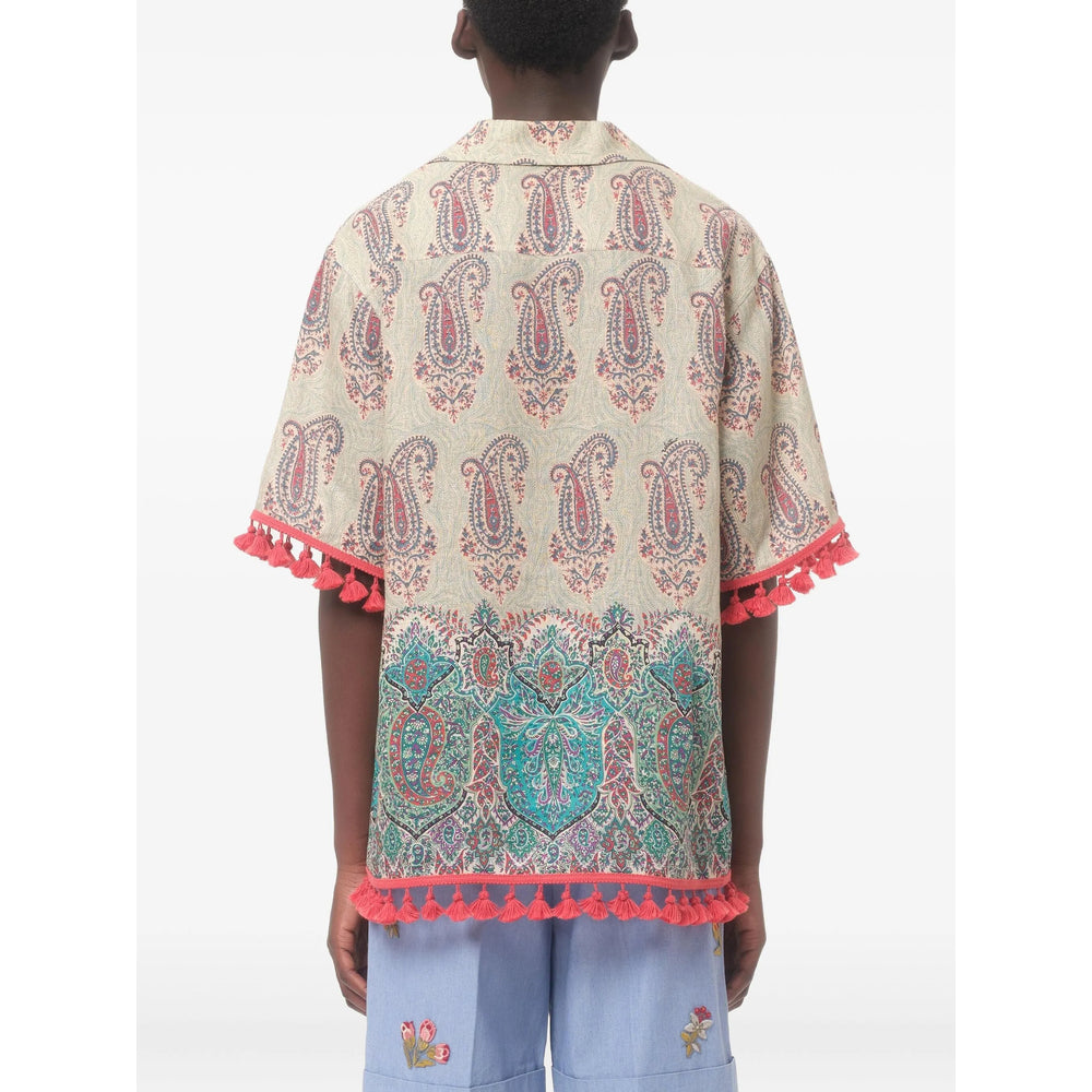 Graphic Linen Top