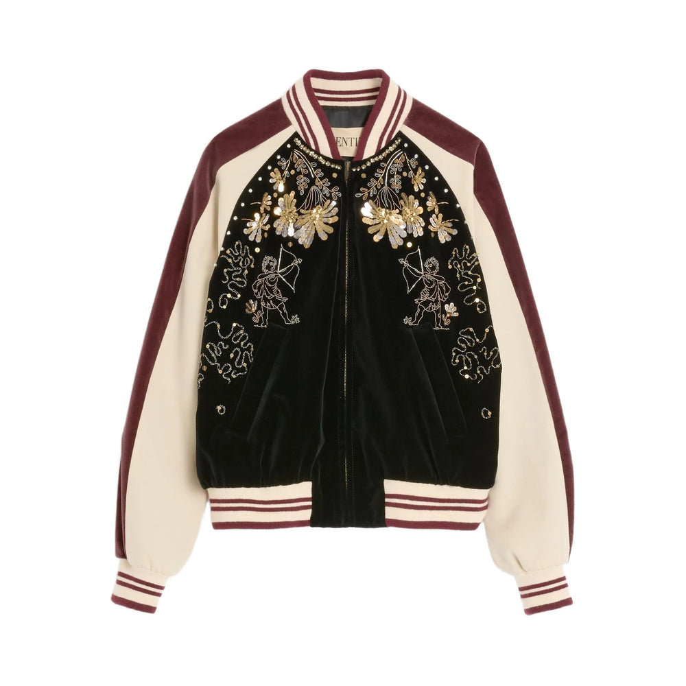 Black Embroidered Sleeve Jacket