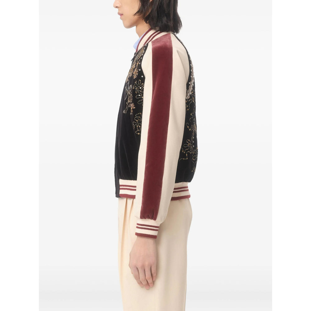 Black Embroidered Sleeve Jacket