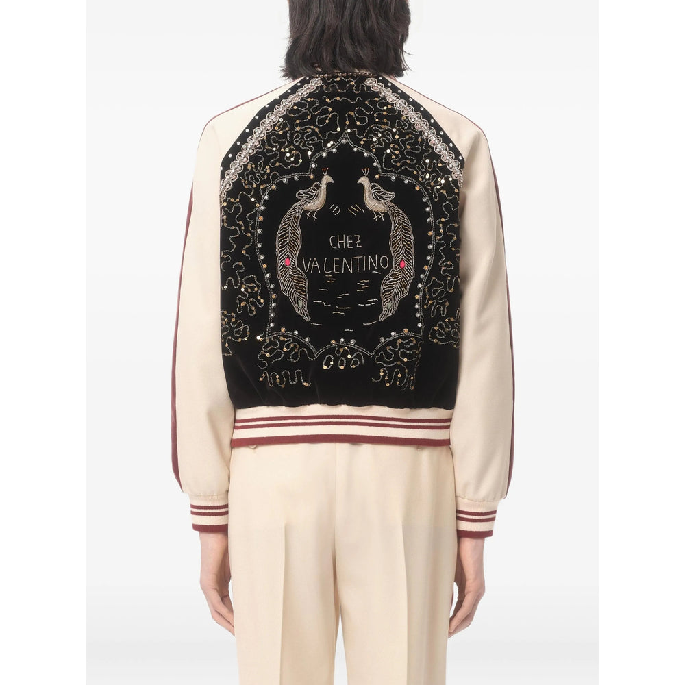 Black Embroidered Sleeve Jacket
