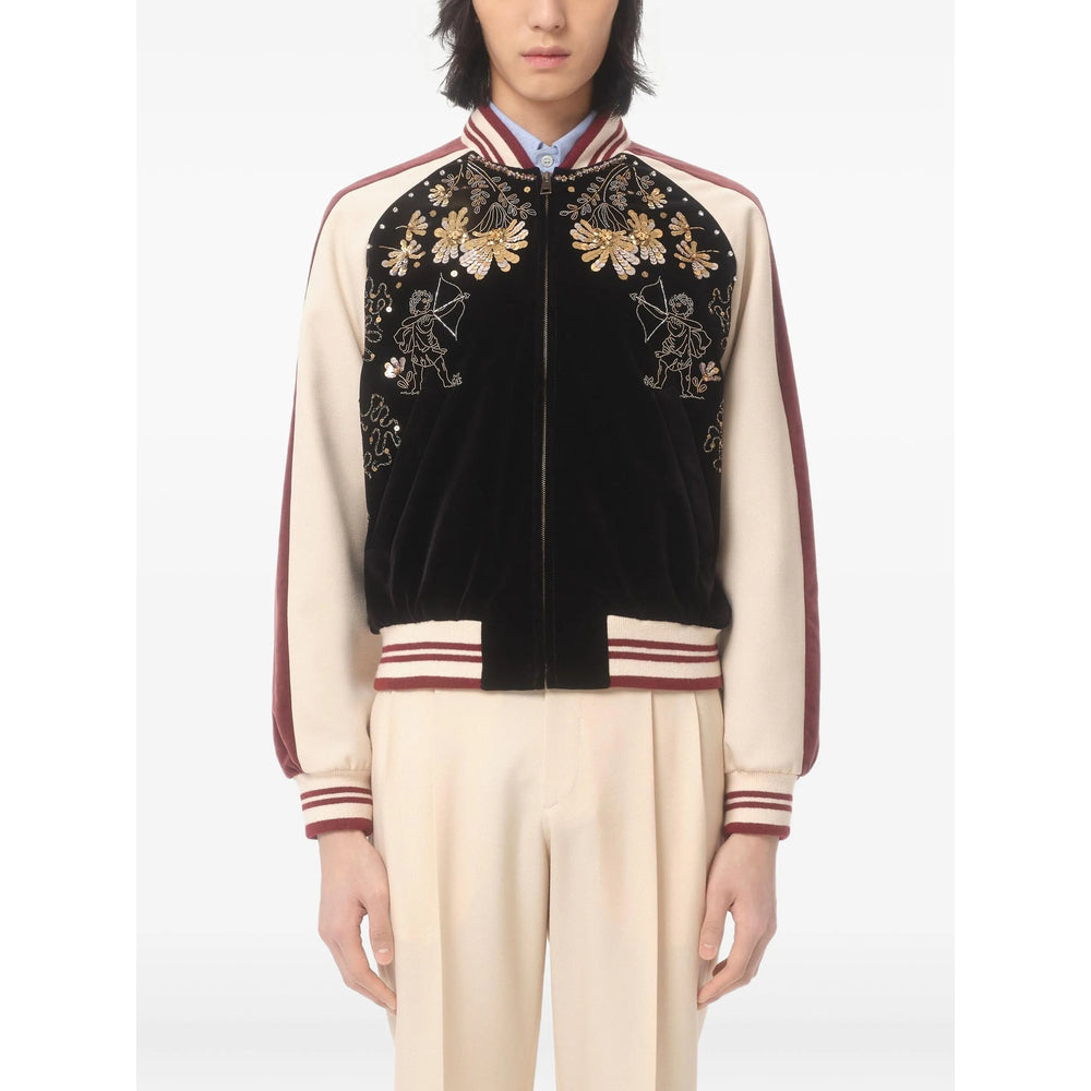 Black Embroidered Sleeve Jacket