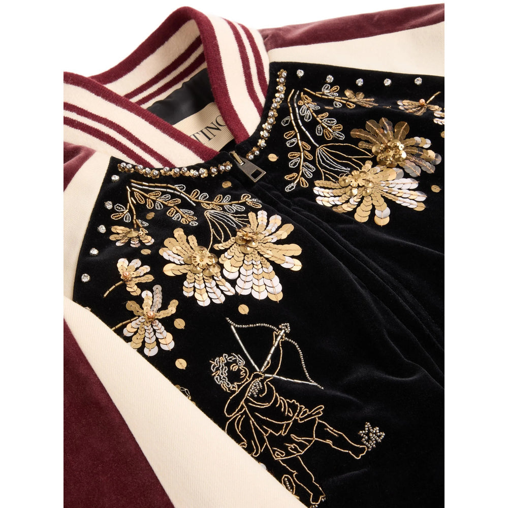 Black Embroidered Sleeve Jacket
