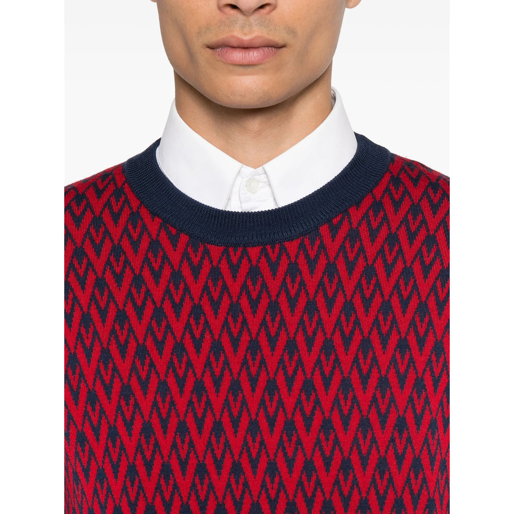 Vibrant Red Geometric Sweater