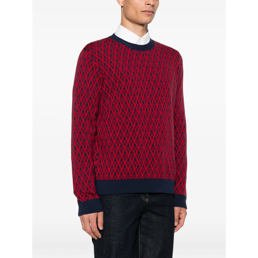 Vibrant Red Geometric Sweater