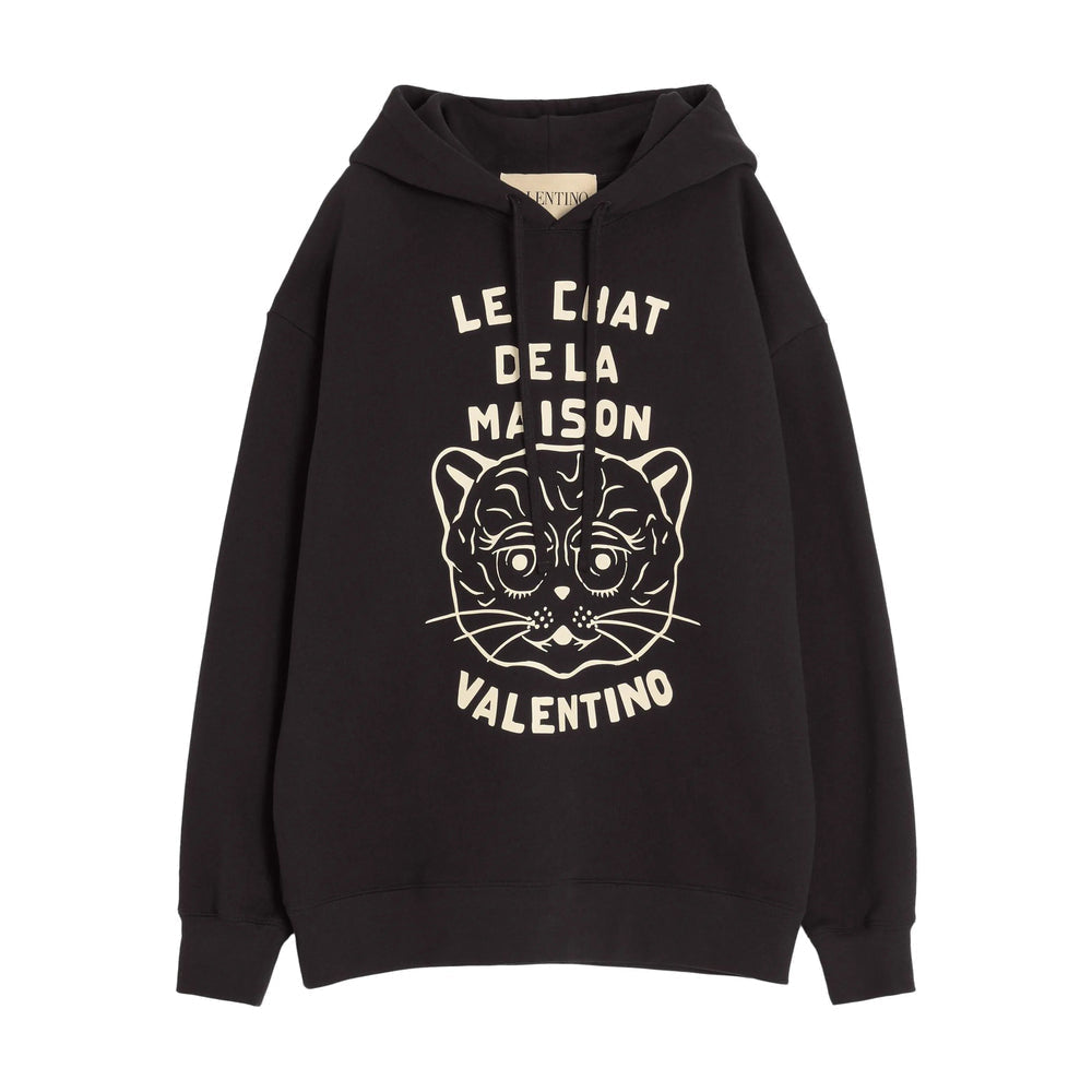 Slouch Fit Hoodie With Chest Patch