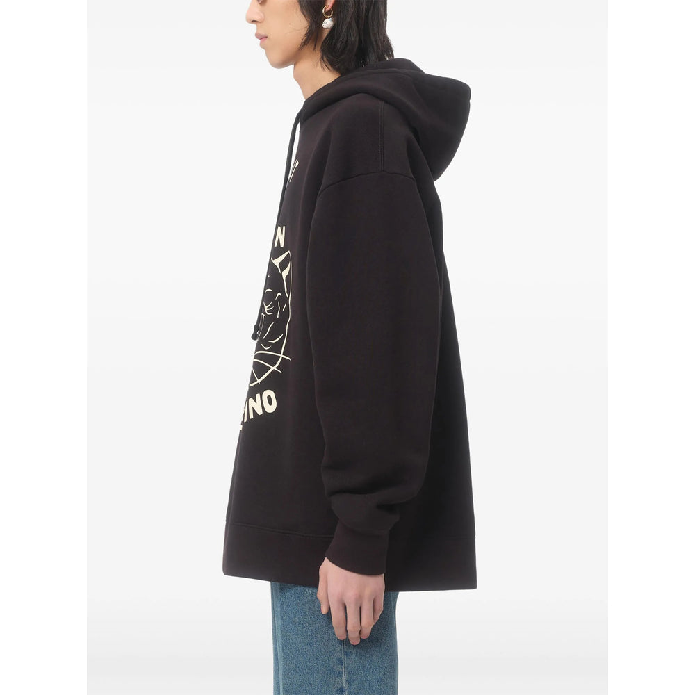 Slouch Fit Hoodie With Chest Patch
