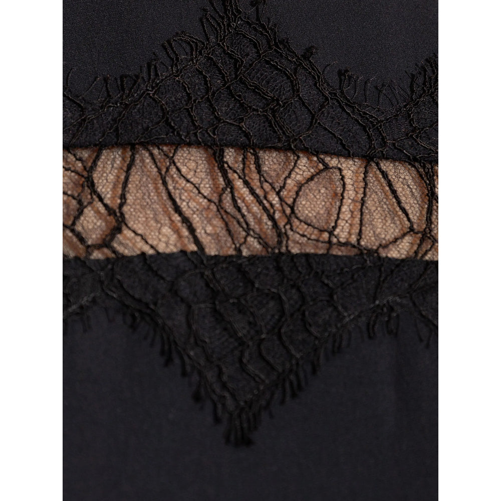 Black Lace Cap Sleeve Top