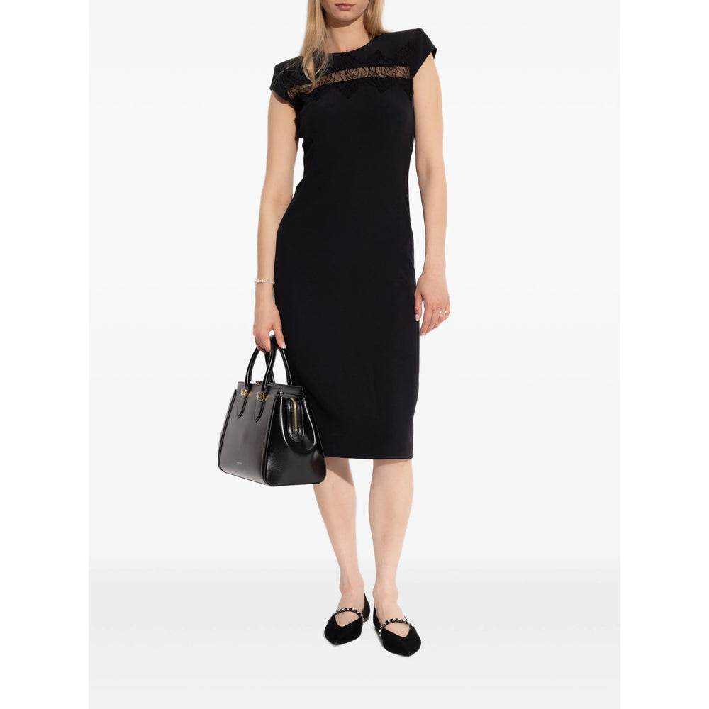 Black Lace Cap Sleeve Top
