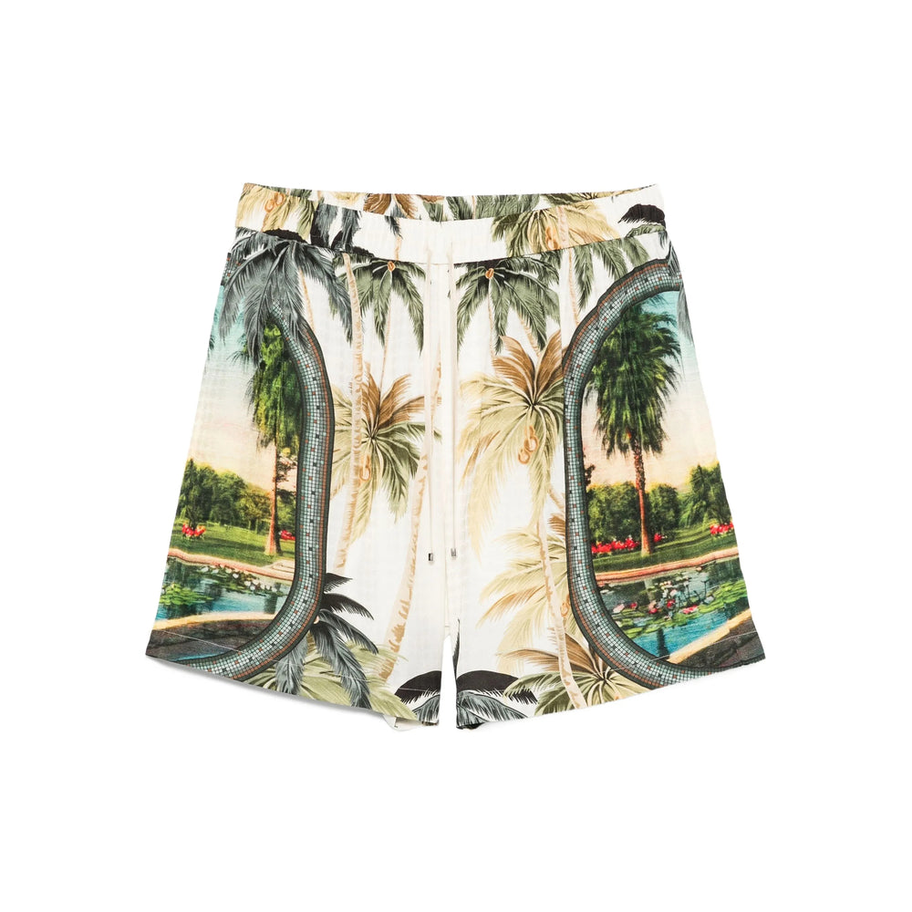 Soft Off-white Tropical Print Wrap