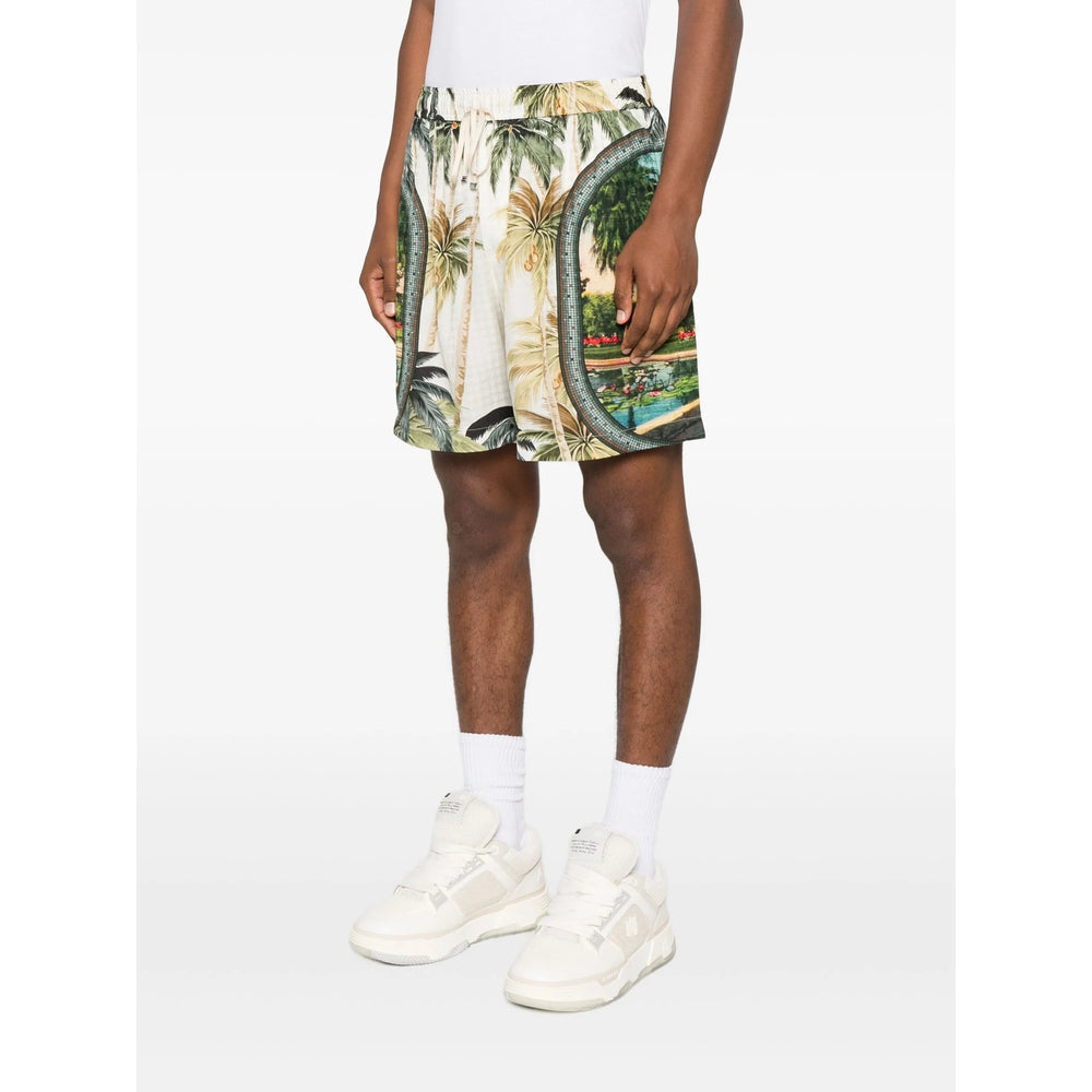 Soft Off-white Tropical Print Wrap