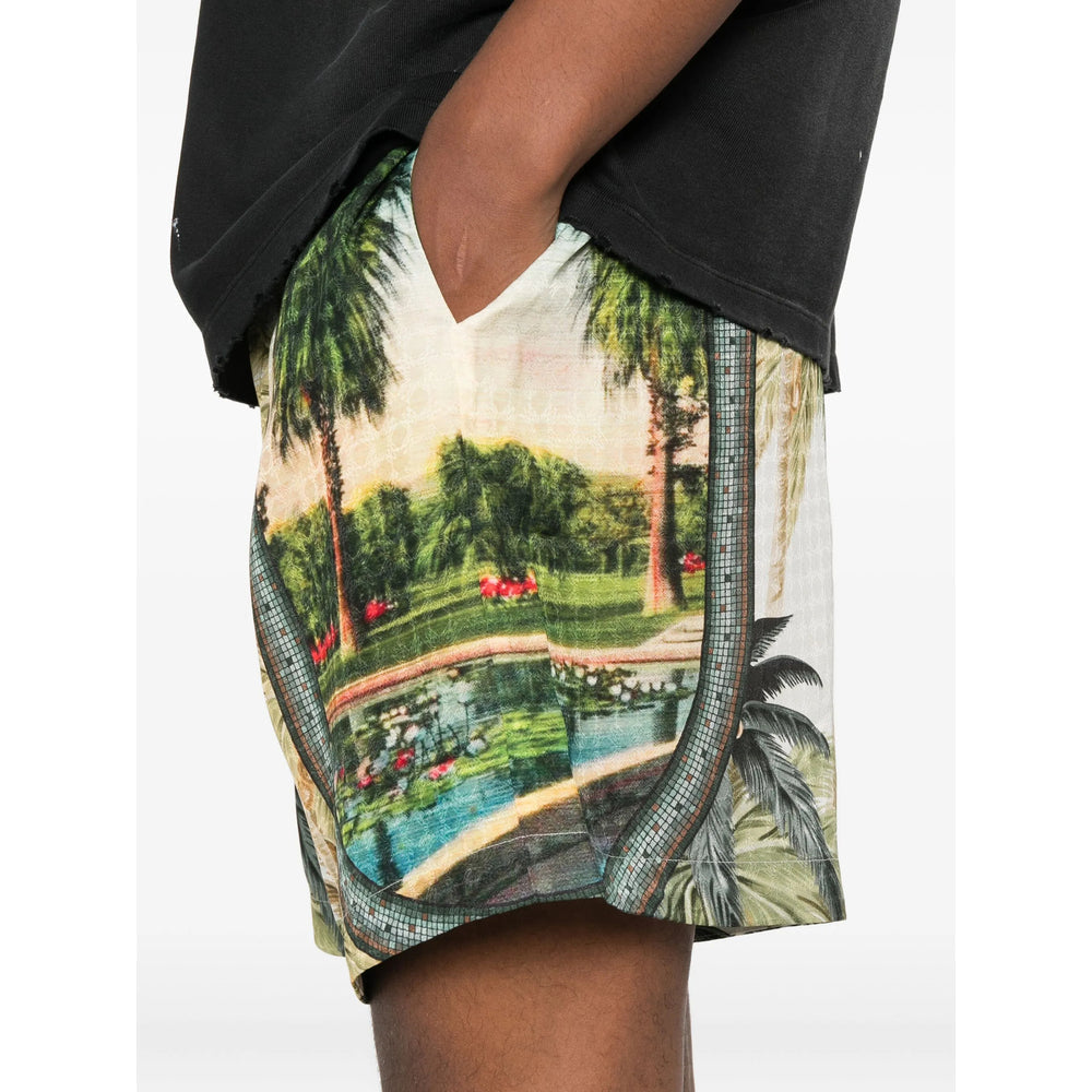 Soft Off-white Tropical Print Wrap