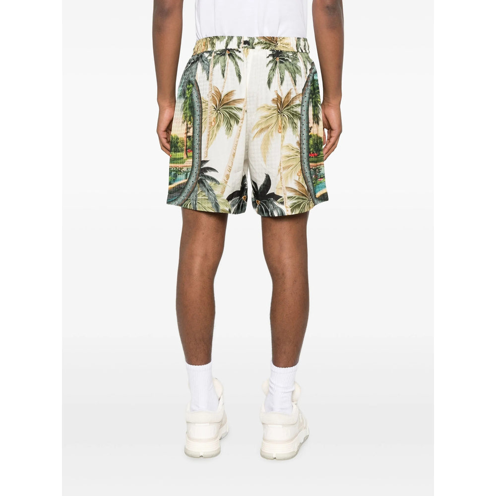 Soft Off-white Tropical Print Wrap
