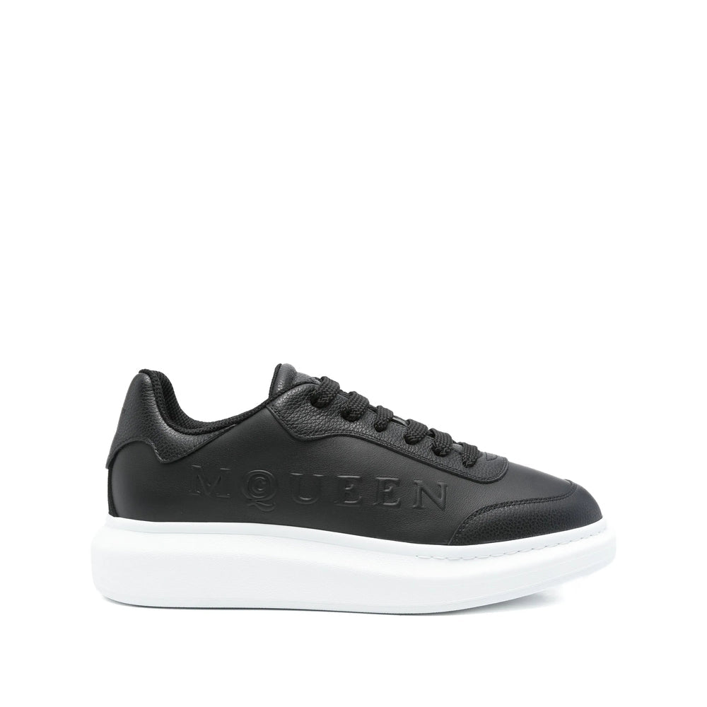 Black Calf Leather Platform Lace-up