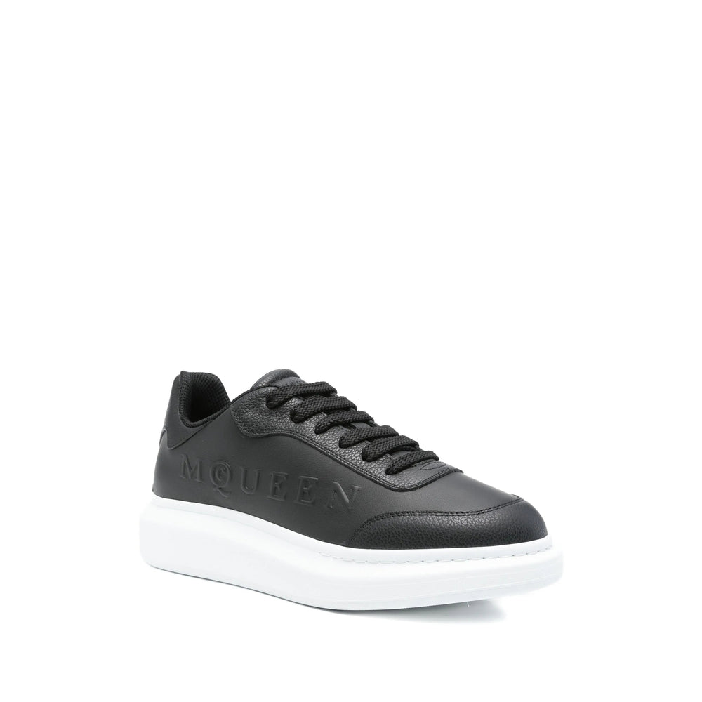 Black Calf Leather Platform Lace-up