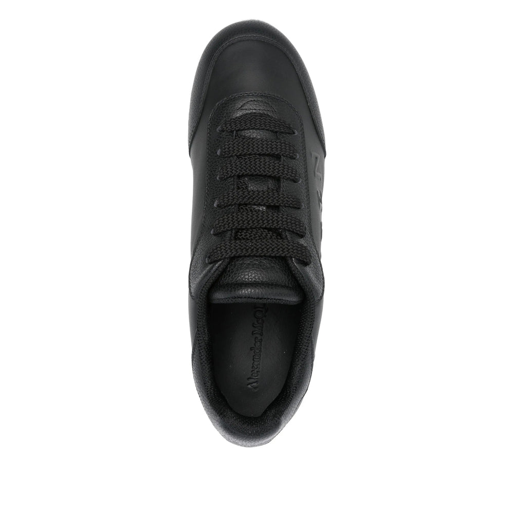 Black Calf Leather Platform Lace-up