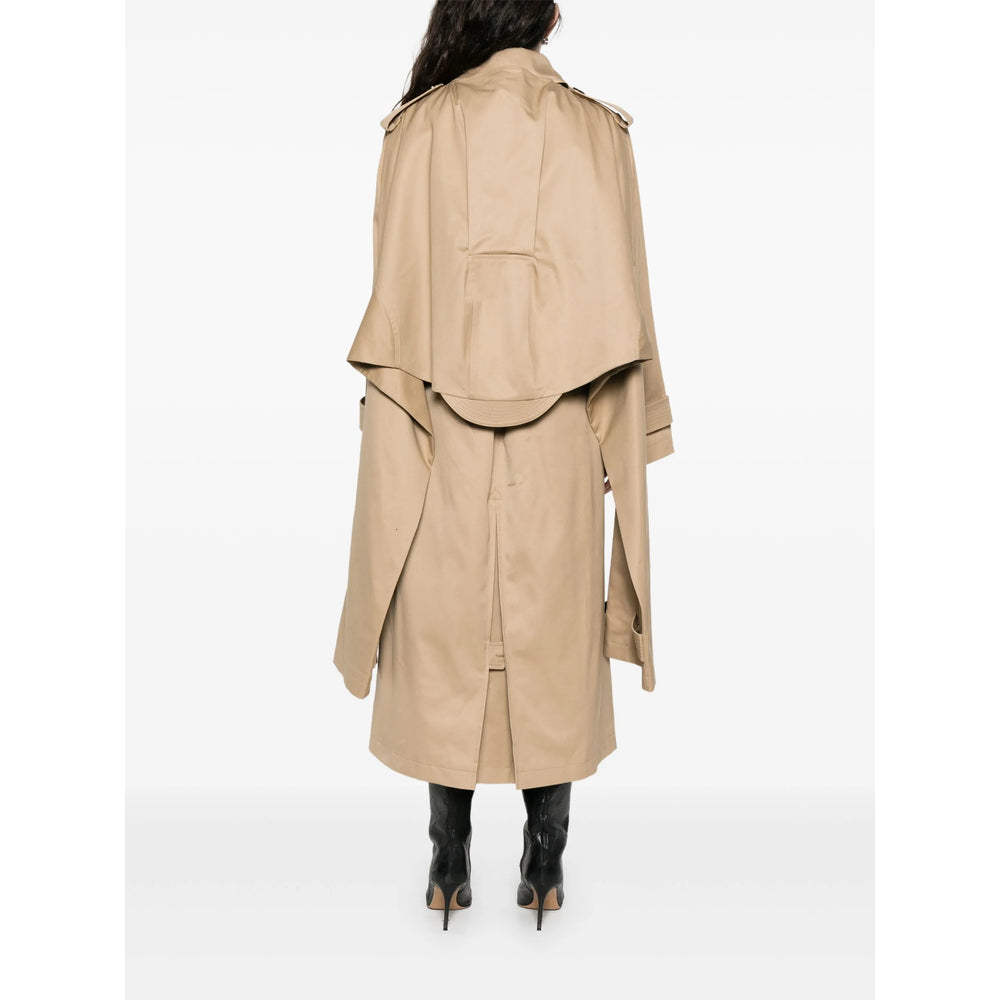 Streamlined Double Breasted Coat With Belted Waist