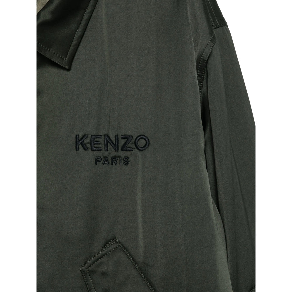 Dark Green Satin Zip Jacket
