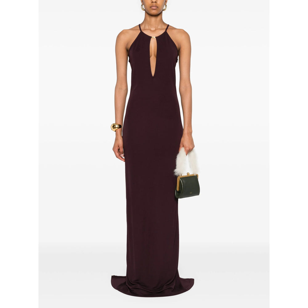 Purple Halterneck Maxi Dress