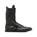 Black Leather High-top Lace-up