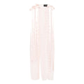 Pale Pink Tulle Blouse With Floral Accents