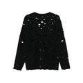 Merino V Neck Sweater With Frayed Edges
