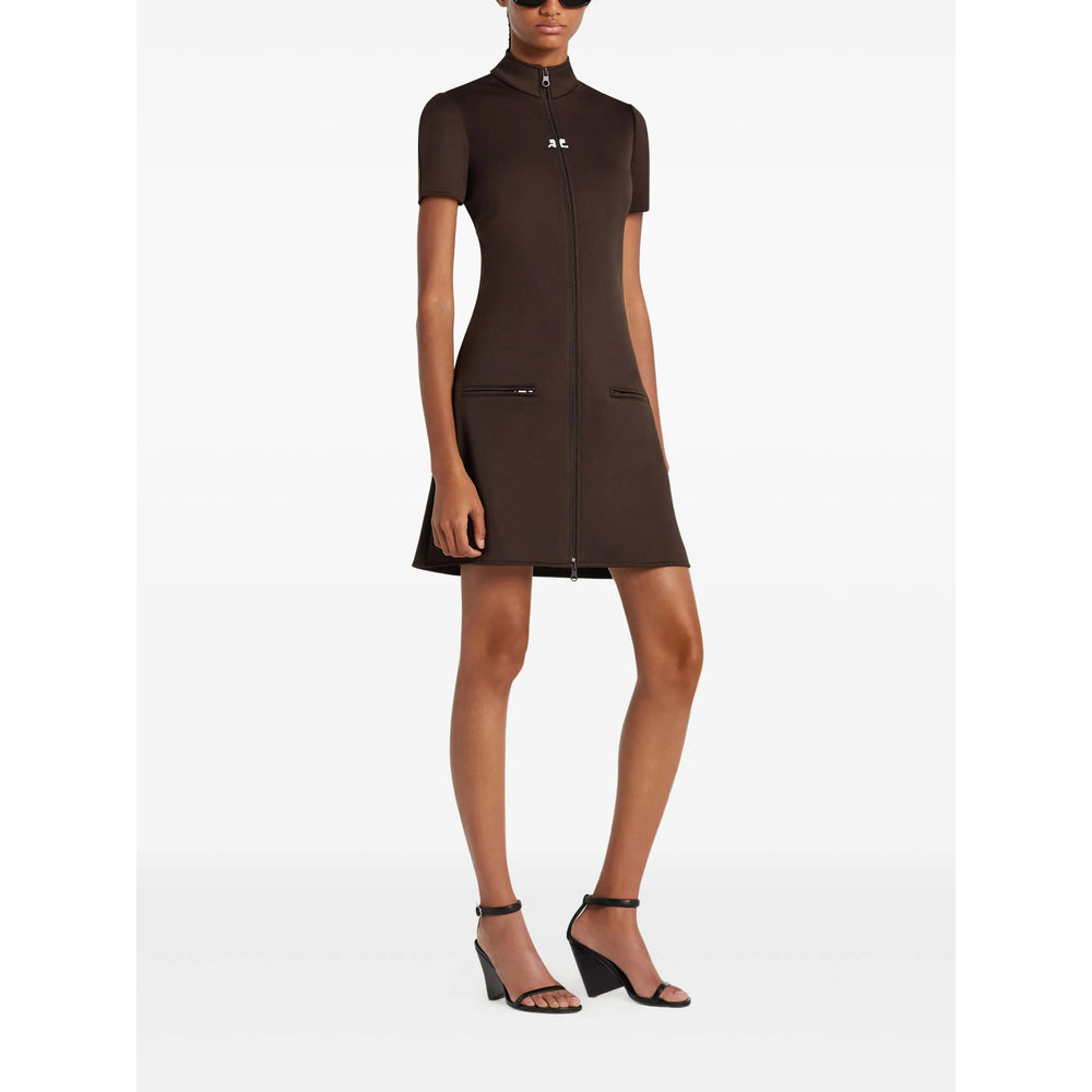 Brown High-collar Zip Jacket