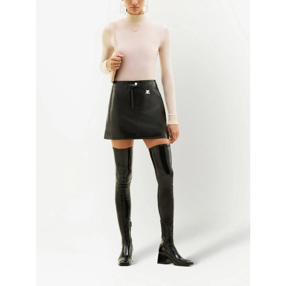 Stretch Cotton A-line Maxi Skirt