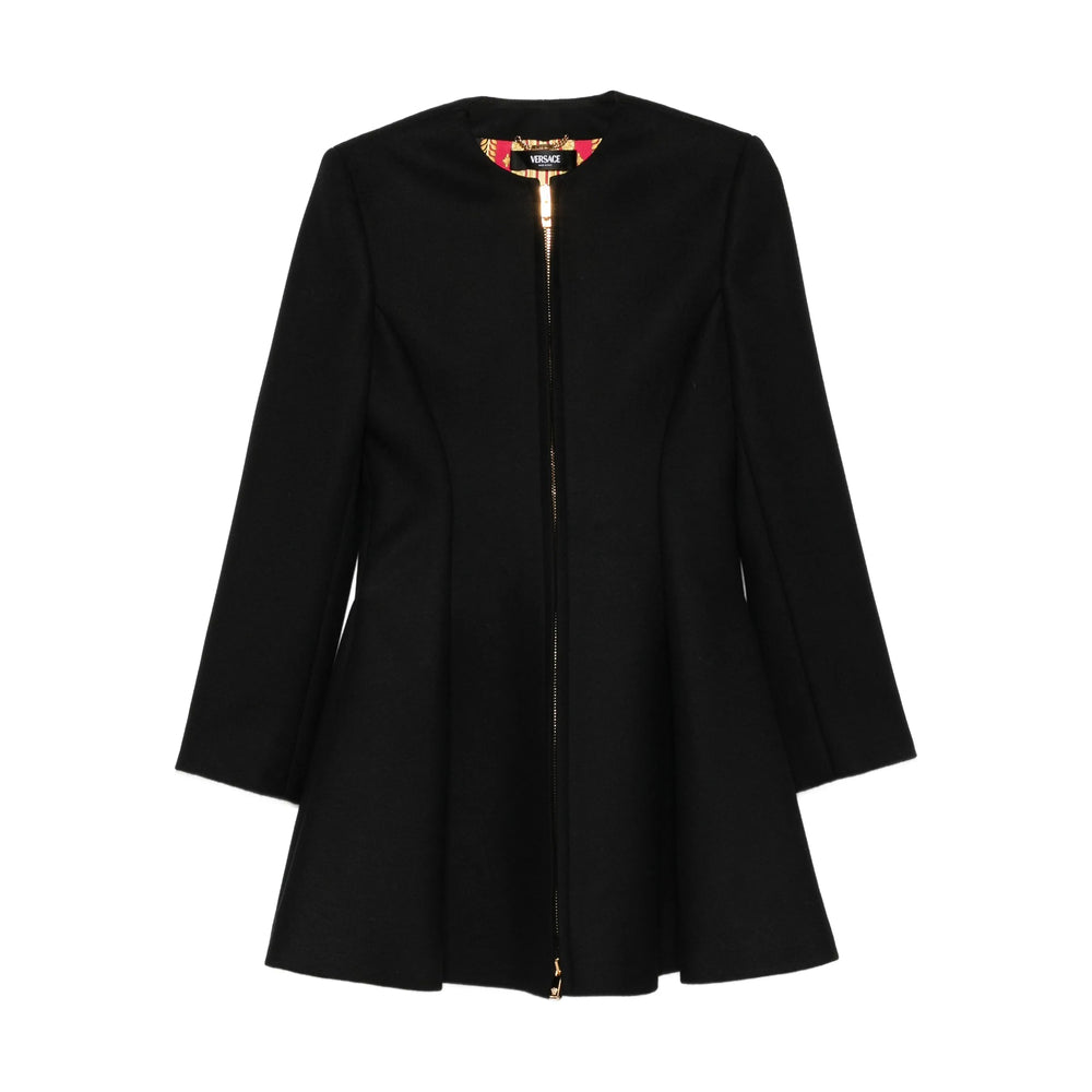 Understated Wool Coat With Flared Hems