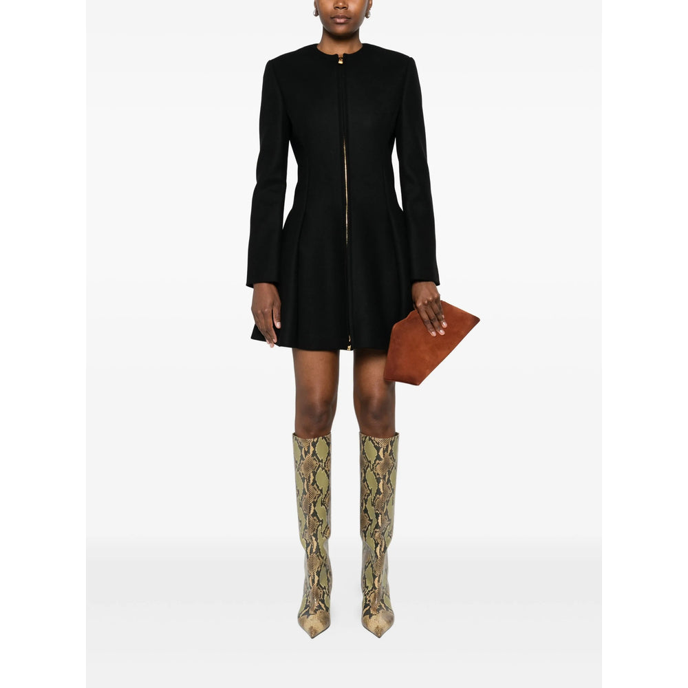 Understated Wool Coat With Flared Hems