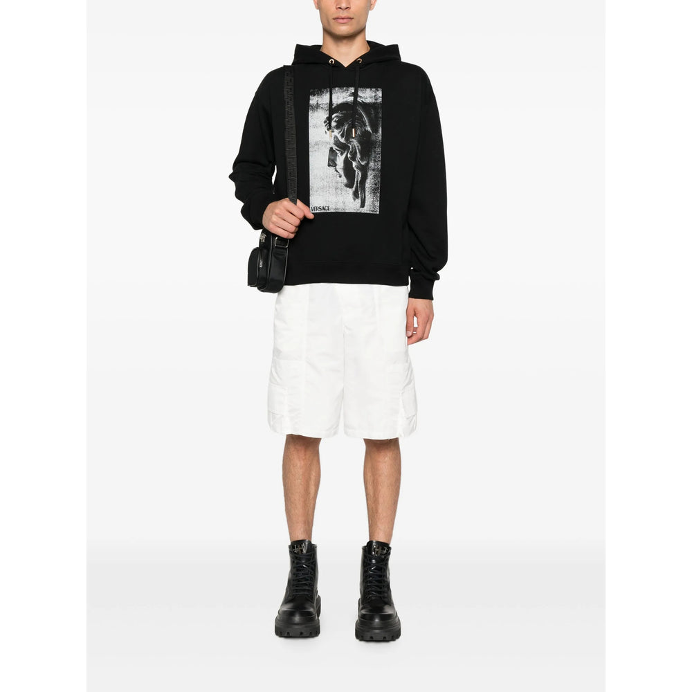Cotton Statue Print Hoodie