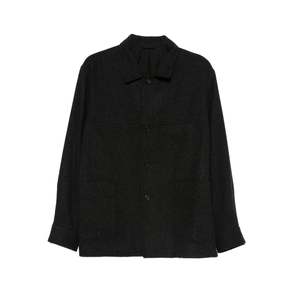 Charcoal Silk Cashmere Crew Shirt