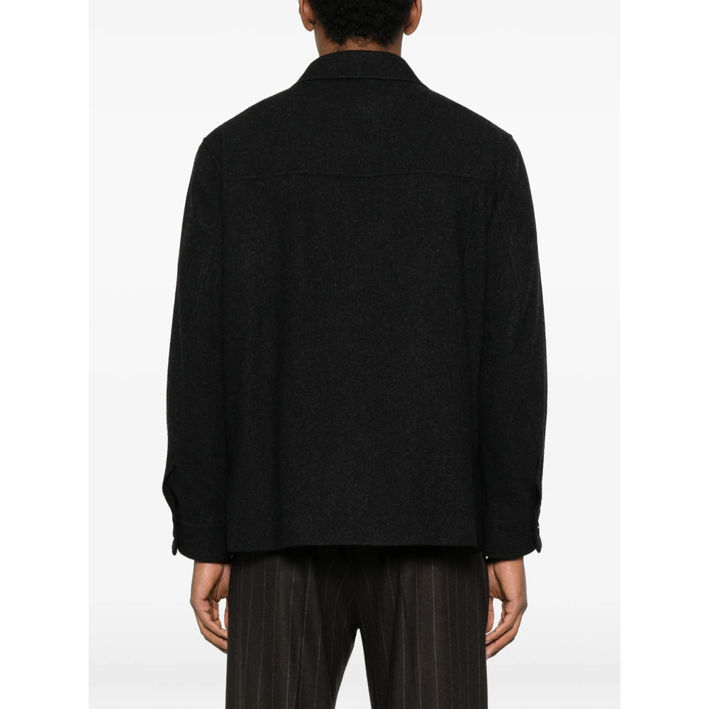Charcoal Silk Cashmere Crew Shirt