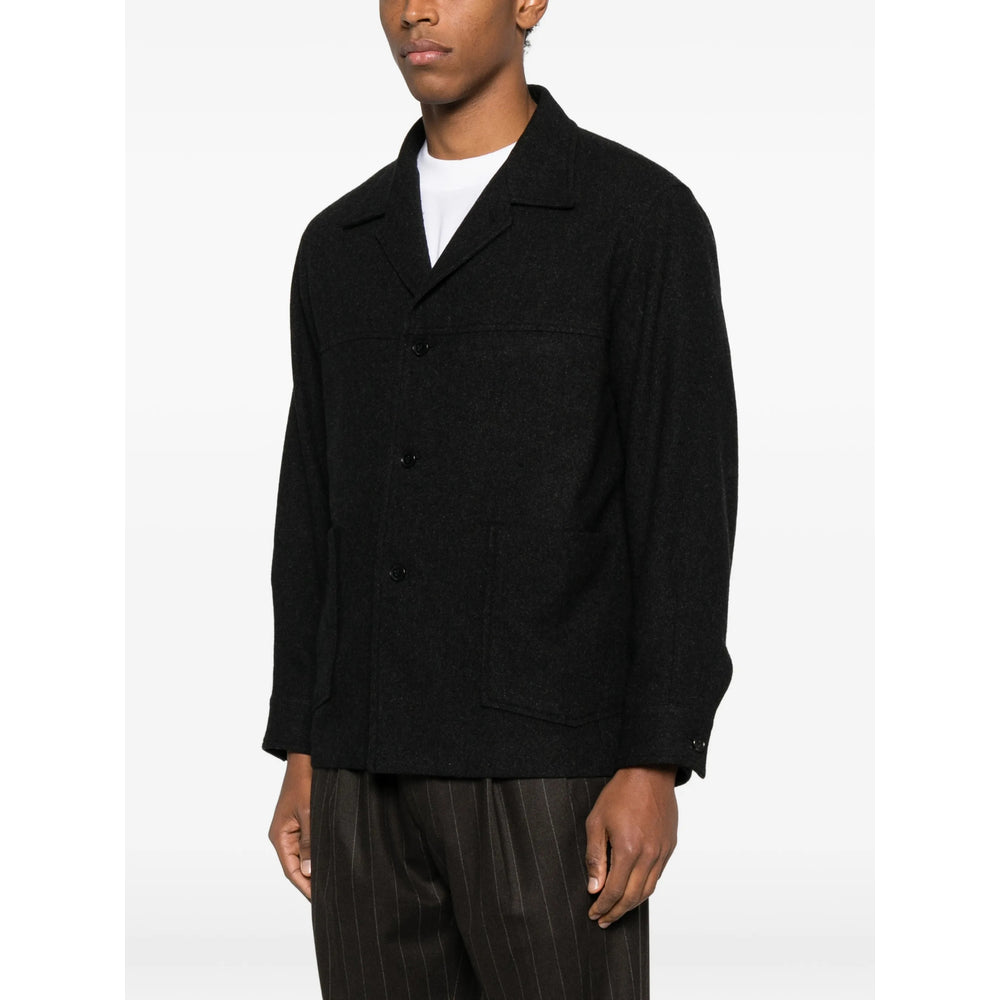 Charcoal Silk Cashmere Crew Shirt