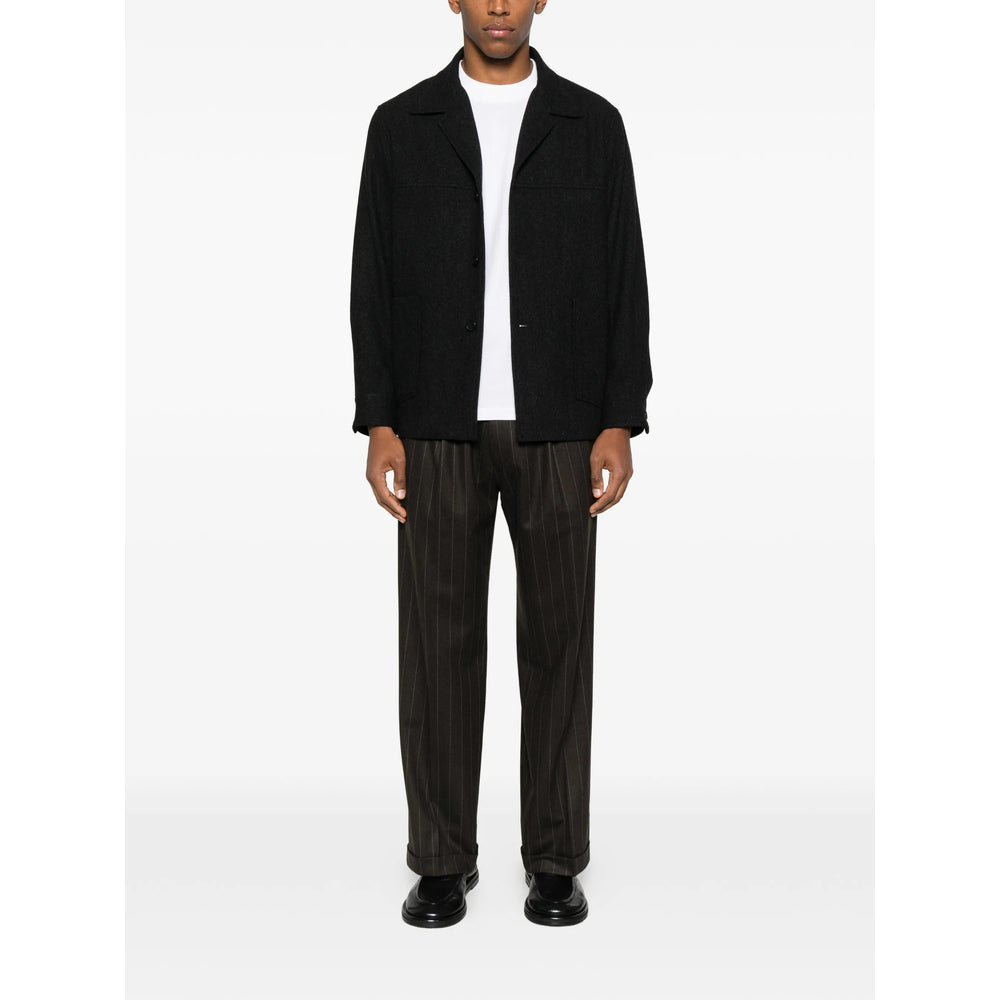 Charcoal Silk Cashmere Crew Shirt