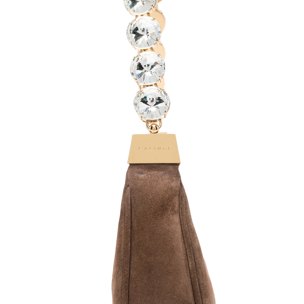 Suede Crystal Tote