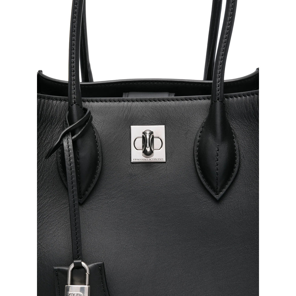 Sleek Black Leather Handbag