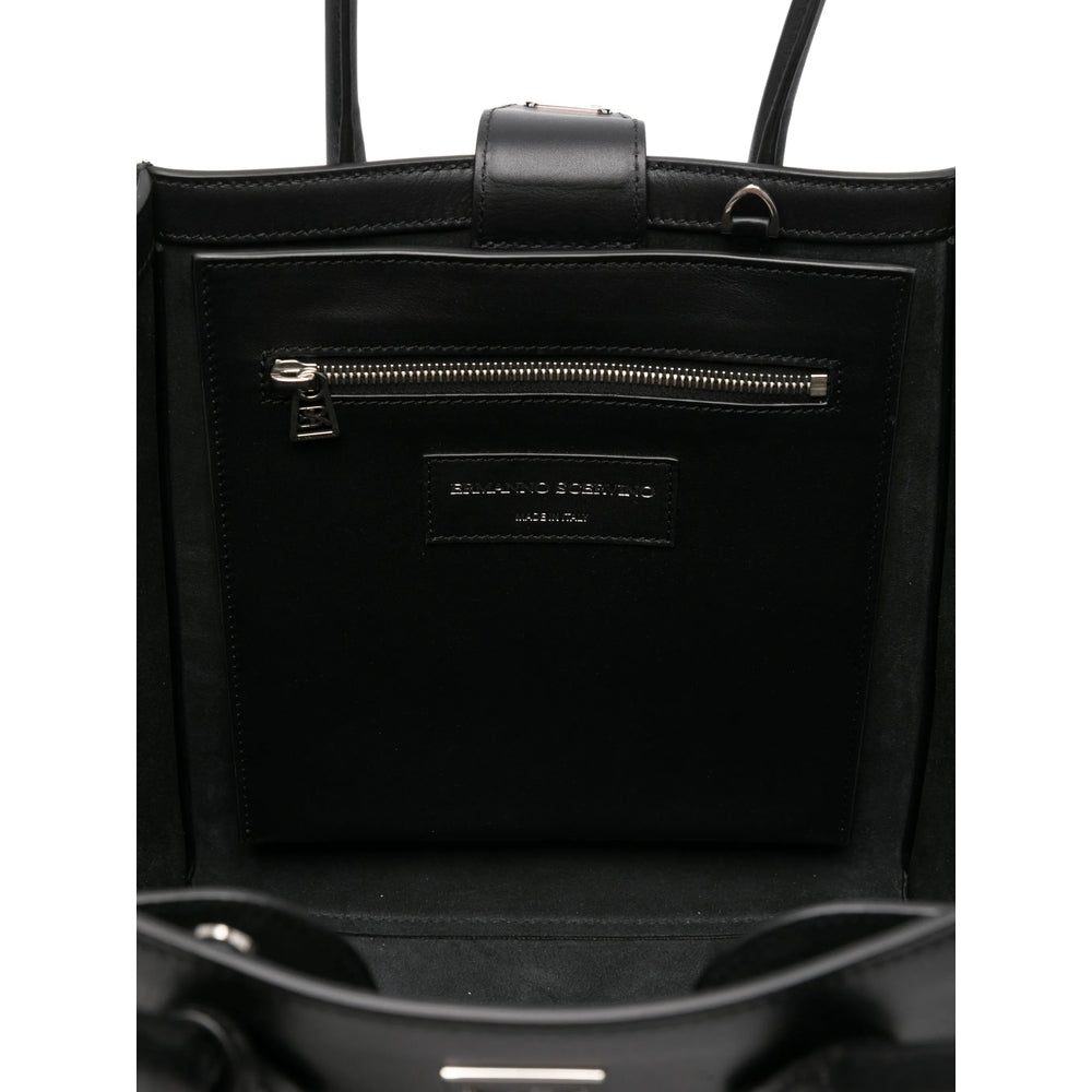 Sleek Black Leather Handbag