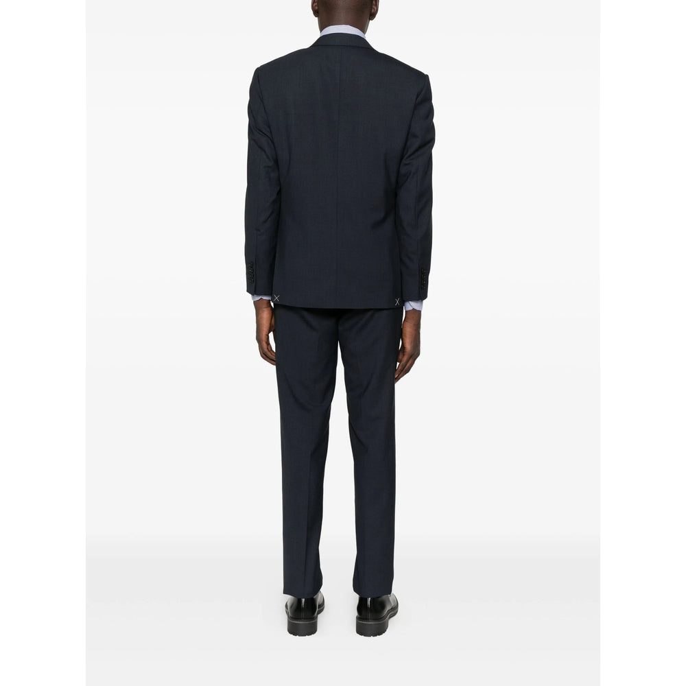 Dark Blue Notched Lapel Jacket