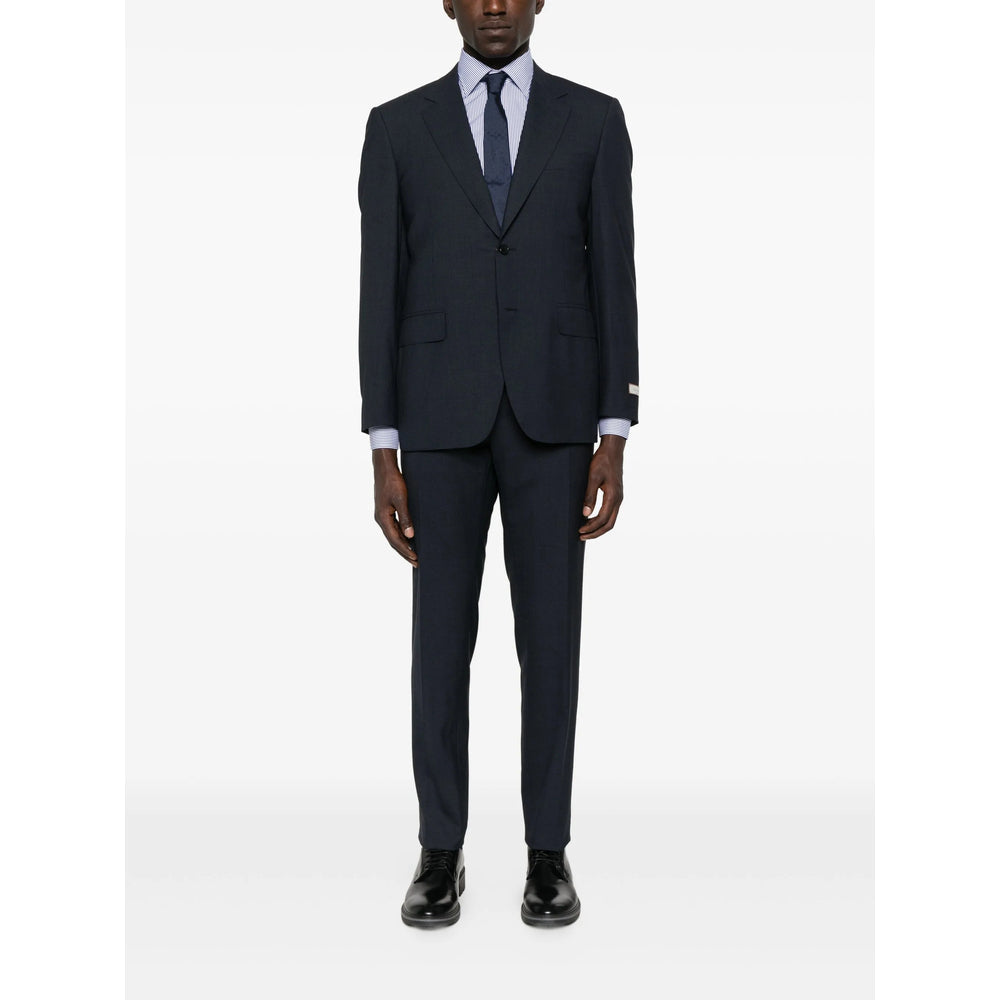 Dark Blue Notched Lapel Jacket