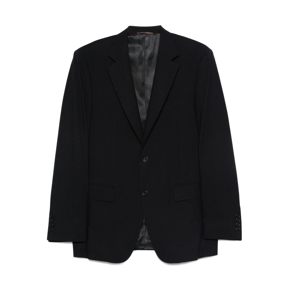 Dark Blue Notched Lapel Jacket
