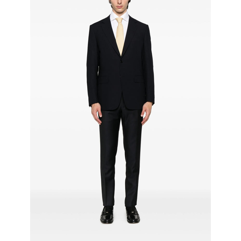 Dark Blue Notched Lapel Jacket