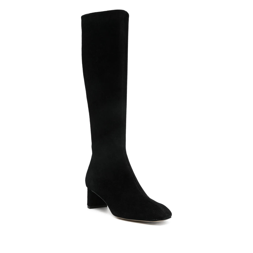 Black Suede Block Heel Boot
