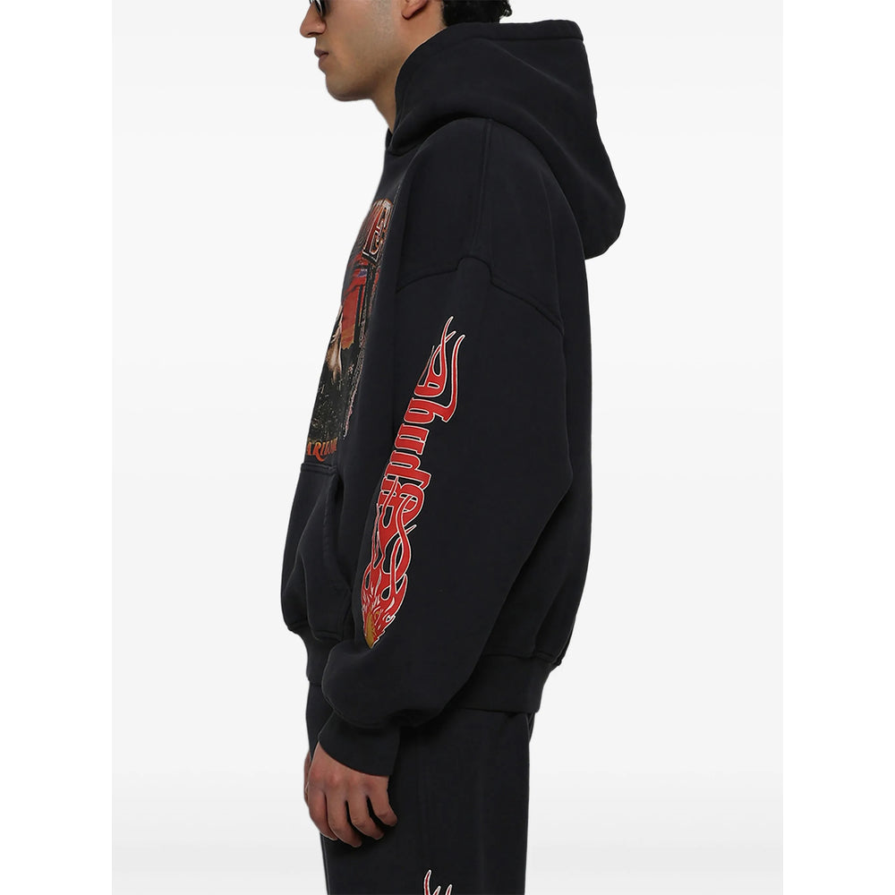 Hooded Graphic Tee With Equine Print
